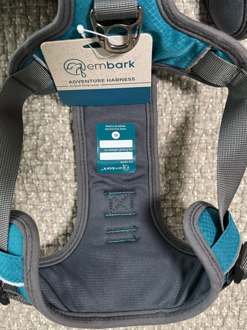embark Teal & Gray Adventure Harness for Dogs - XL